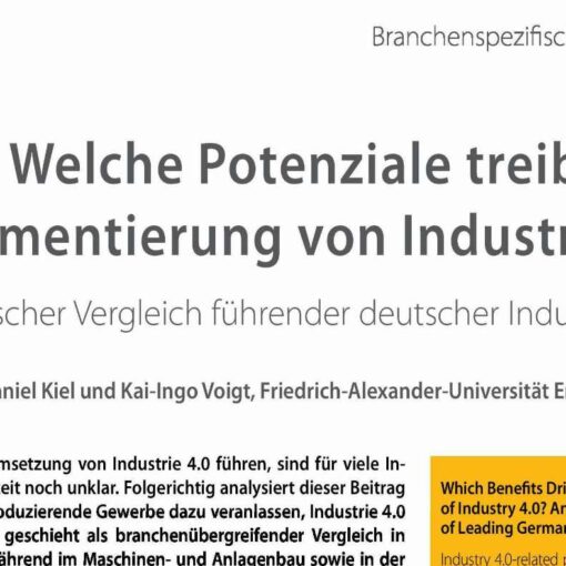 Which Benefits Drive the Implementation of Industry 4.0? An Empirical Comparison of Leading German Industry Sectors