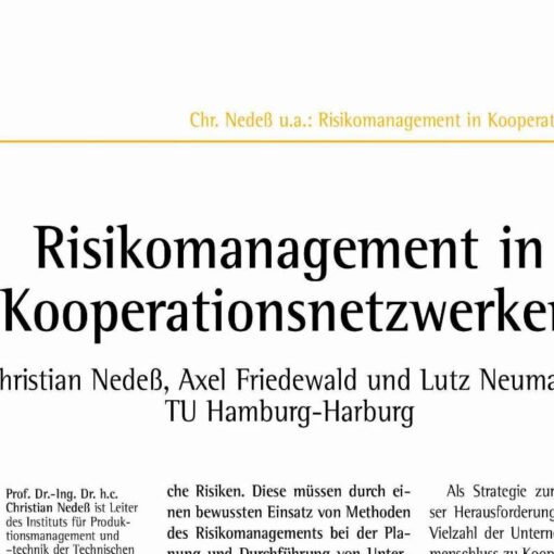Risk Management in Cooperation Networks