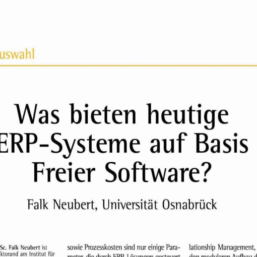 Was bieten heutige ERP-Systeme auf Basis Freier Software?