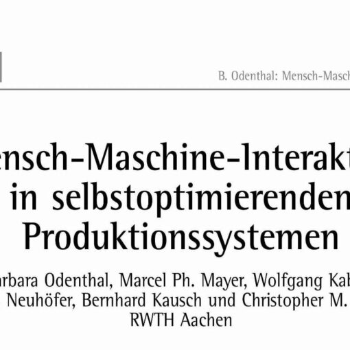 Mensch-Maschine-Interaktion in selbstoptimierenden Produktionssystemen