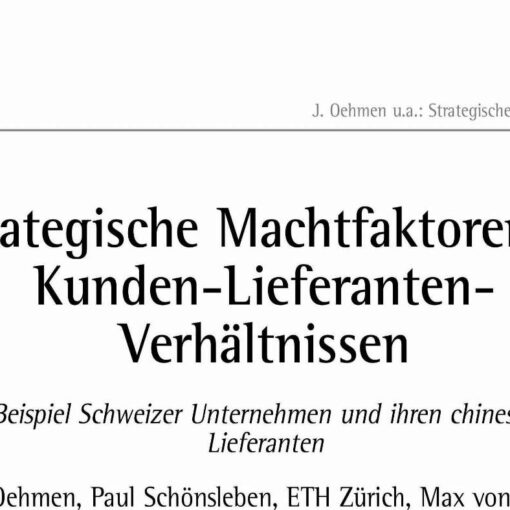 Machtfaktoren in Kunden-Lieferanten-Verhältnissen