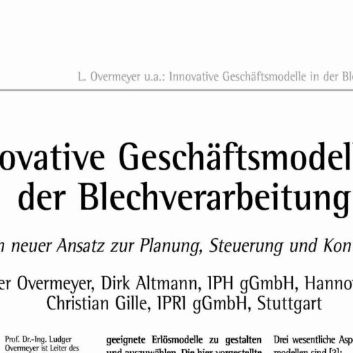 Innovative Geschäftsmodelle in der Blechverarbeitung