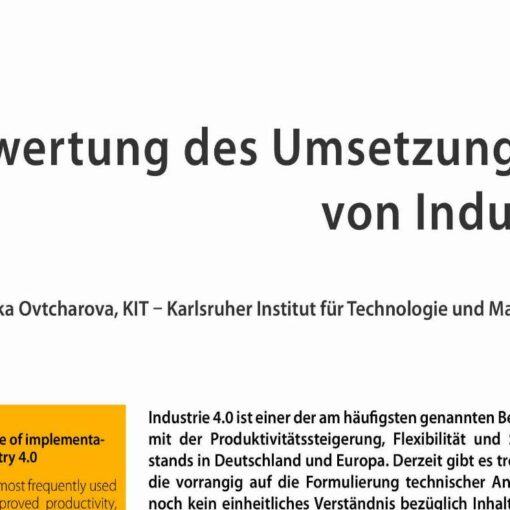 Evaluation of the degree of implementation in context of Industry 4.0