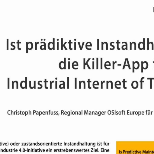 Is Predictive Maintenance the Killer App for IIoT?