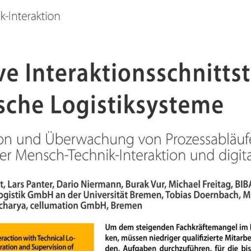 Intuitive Interaktionsschnittstelle für technische Logistiksysteme