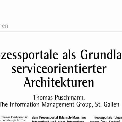 Process Portals as a Fundament for Service Oriented Architectures