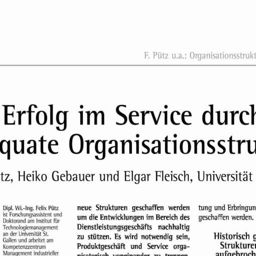 Successful Service Business through Adequate Organizational Structures
