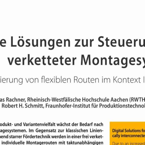Digital Solutions for the Control of Dynamically interconnected Assembly Systems