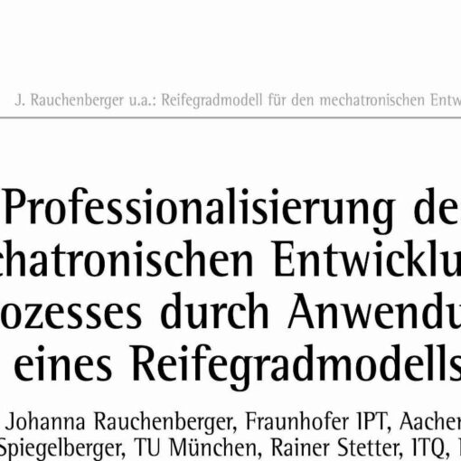 Professionalisierung des mechatronischen Entwicklungsprozesses