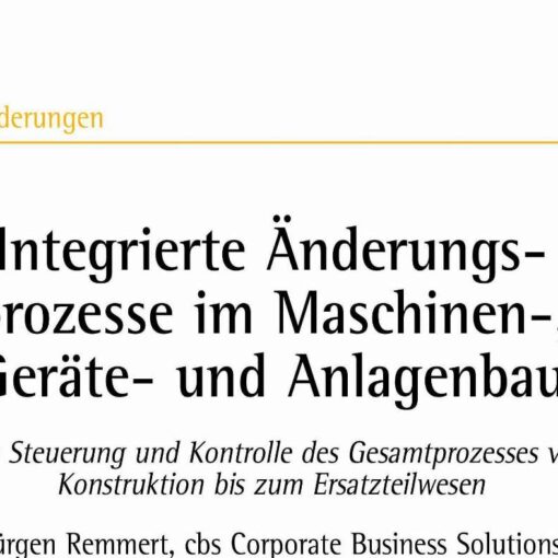 Integrated Change Processes in Machinery, Equipment and Plant Manufacture
