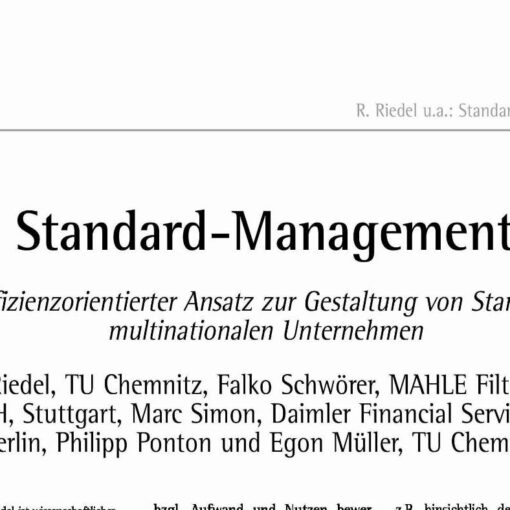 Standard-Management - An Efficiency-Oriented Approach for the Design and Control of Standards in Multinational Enterprises