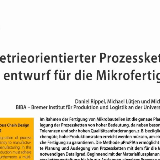 Geometry Oriented Process Chain Design for Micro Manufacturing