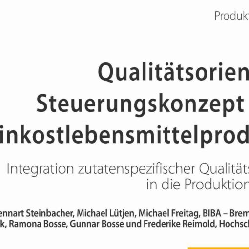 Quality-oriented Concept for a Control System for Delicatessen Food Production