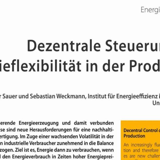 Decentral Control of Energy Flexibility in Production