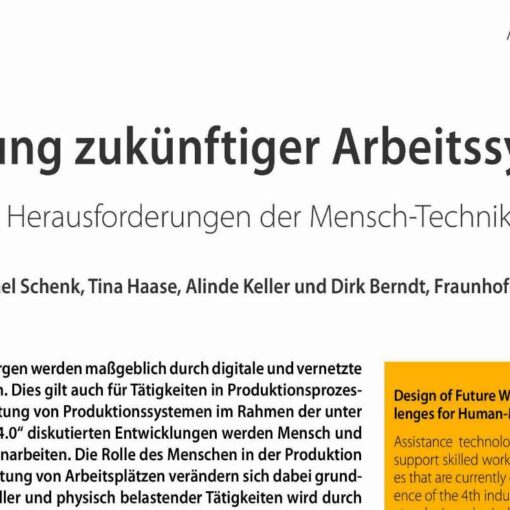 Gestaltung zukünftiger Arbeitssysteme