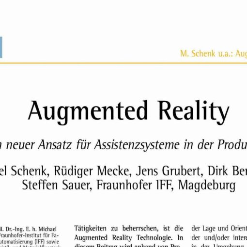 Augmented Reality: A New Approach for Assistance Systems in Manufacturing