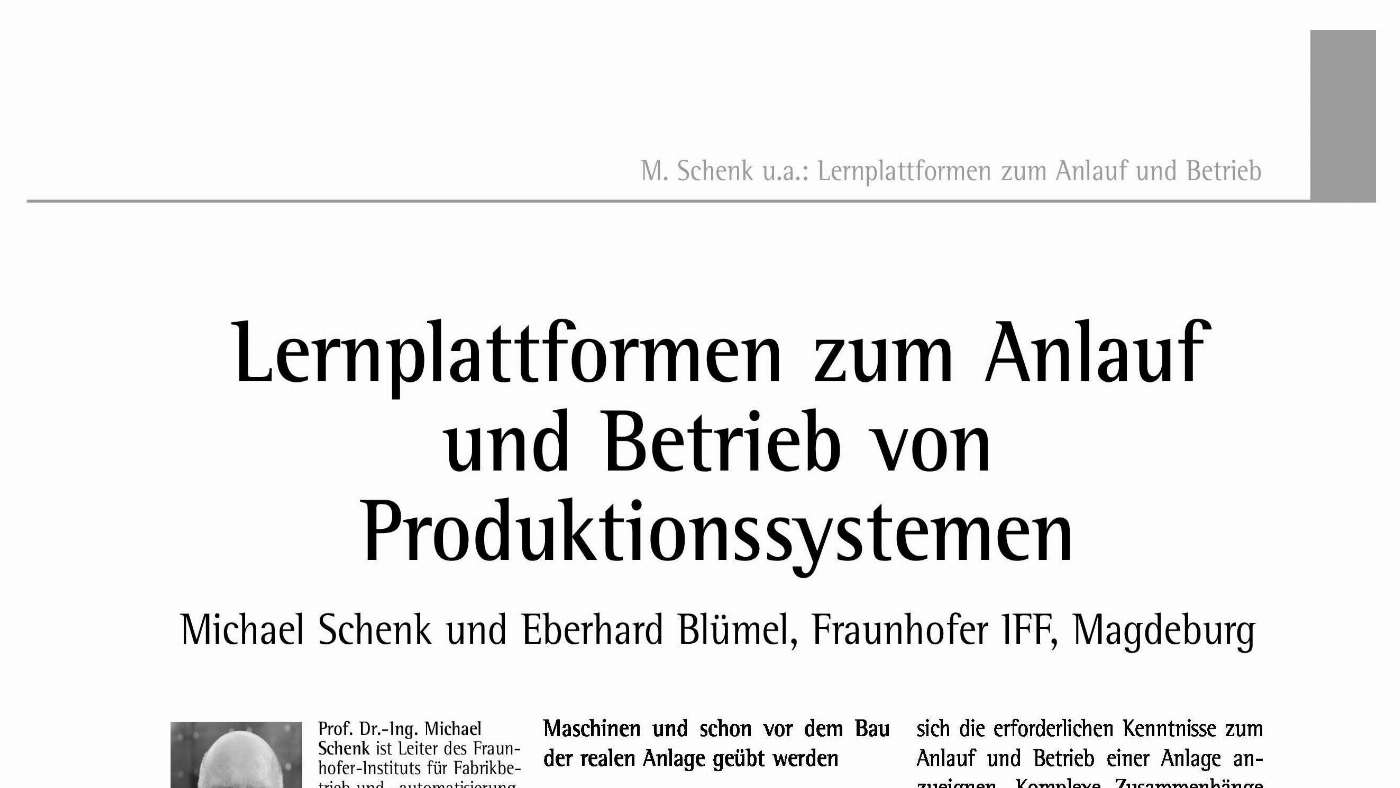 Learning Program Ramp Up Learning Platform for Production Ramp-up and Operation - Industry 4.0 ...