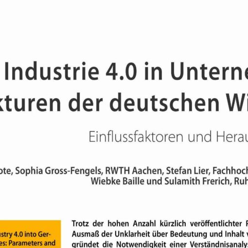 Industrie 4.0 in Unternehmens-strukturen der deutschen Wirtschaft