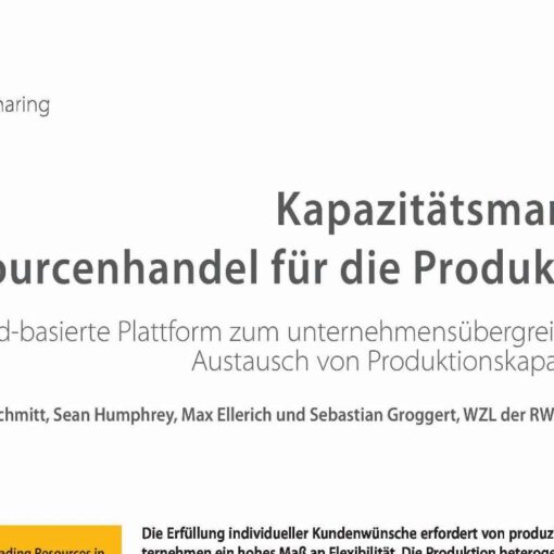 Kapazitätsmarkt - Ressourcenhandel für die Produktion
