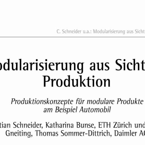 Modularization in the Car Production