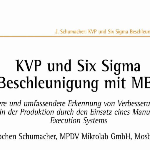 KVP und Six Sigma Beschleunigung mit MES