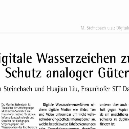 Protecting Analogue Goods by Digital Watermarking