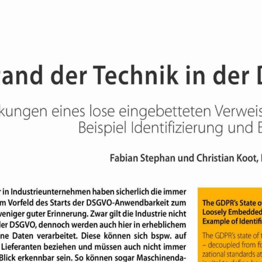 Der Stand der Technik in der DSGVO