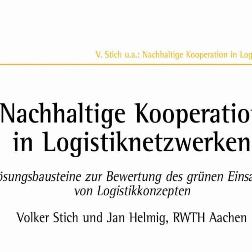 Sustainable Cooperation in Logistics Networks
