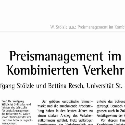 Price Management in Combined Transport
