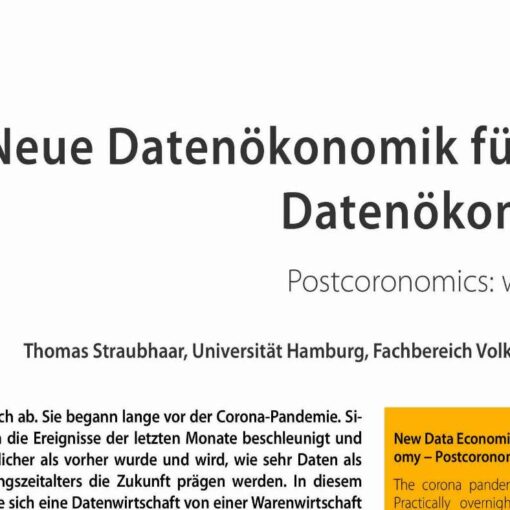 New Data Economics for a New Data Economy − Postcoronomics: What‘s New?