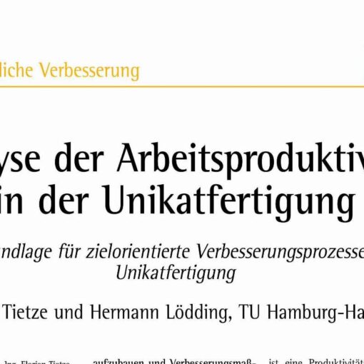 Analysis of Labour Productivity in One-of-a-kind Production