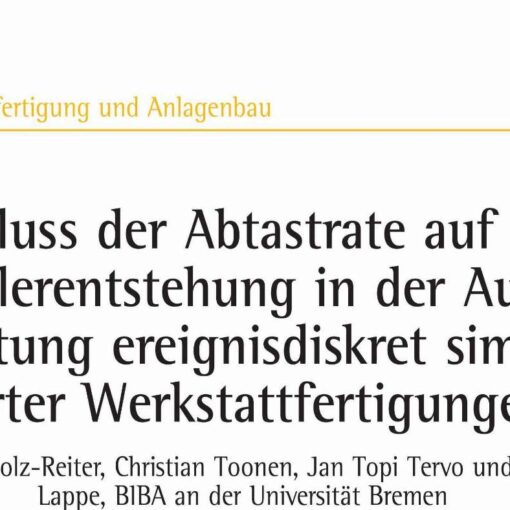 Auswertung ereignisdiskret simulierter Werkstattfertigungen