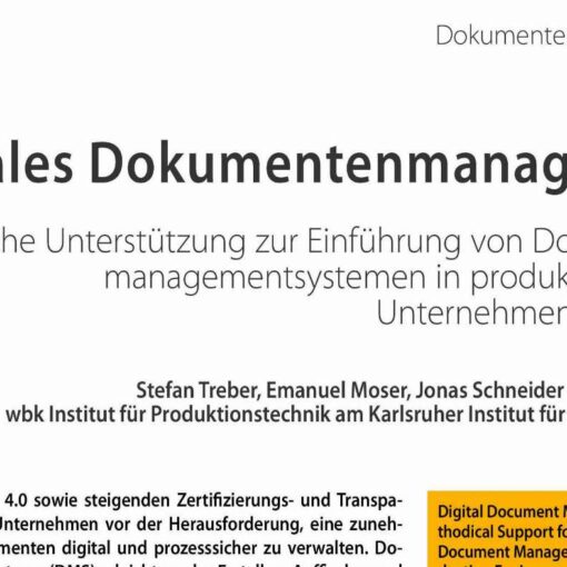 Digital Document Management - Methodical Support for the Introduction of Document Management Software in Production Environment
