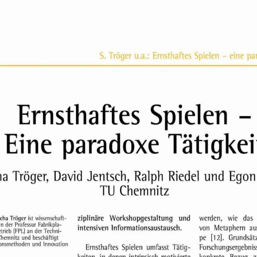Ernsthaftes Spielen - Eine paradoxe Tätigkeit