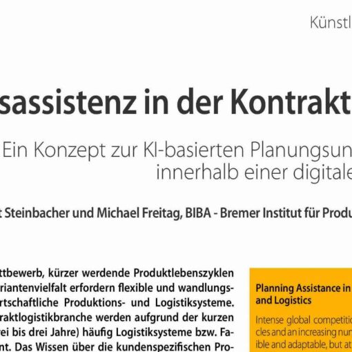 Planning Assistance in Production and Logistics