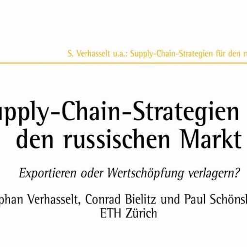 Supply Chain Strategies for the Russian Market