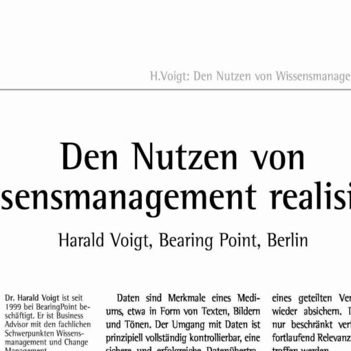Den Nutzen von Wissensmanagement realisieren