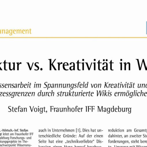 Struktur vs. Kreativität in Wikis
