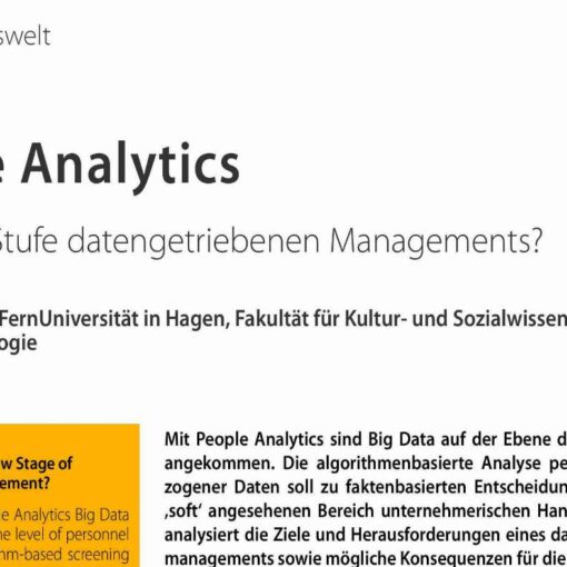 People Analytics − A New Stage of Evidence-based Management?