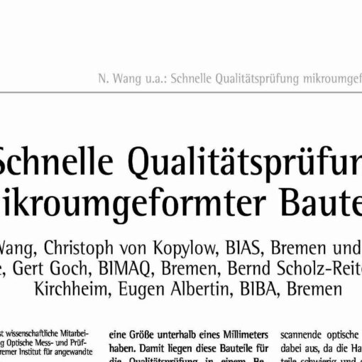 Schnelle Qualitätsprüfung mikroumgeformter Bauteile