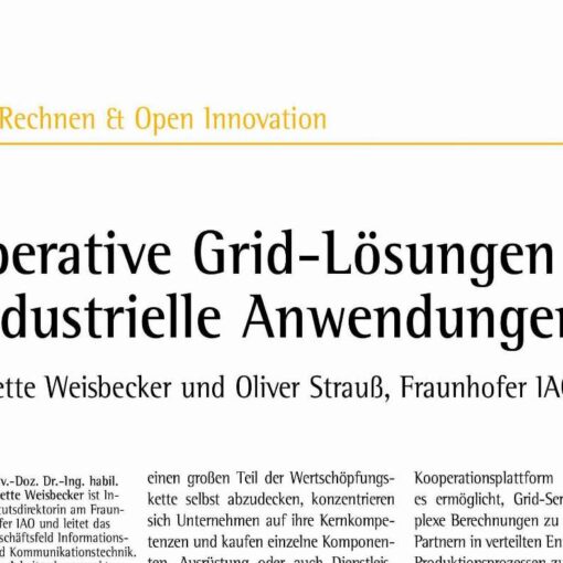 Co-operative Grid Solutions for Industrial Applications