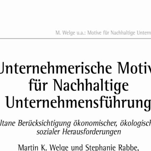 Unternehmerische Motive für Nachhaltige Unternehmensführung
