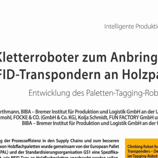 Kletterroboter zum Anbringen von RFID-Transpondern an Holzpaletten