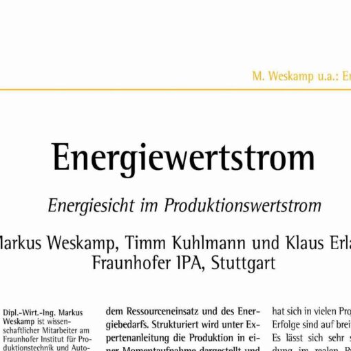 Energiewertstrom Energiesicht im Produktionswertstrom