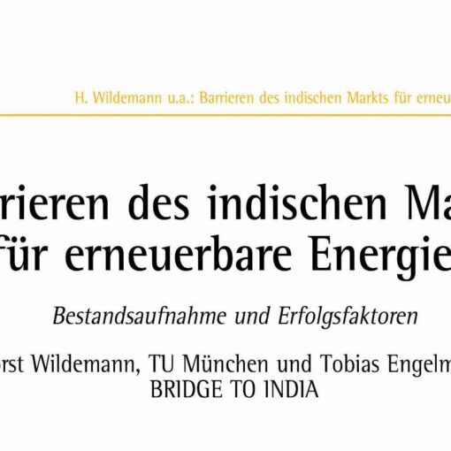 Barriers of the Indian Market for Renewable Energies