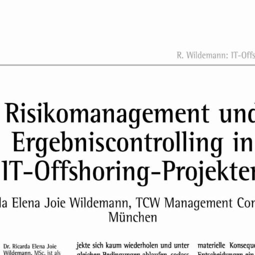 Risk Management und Controlling of IT-Offshoring-Projects
