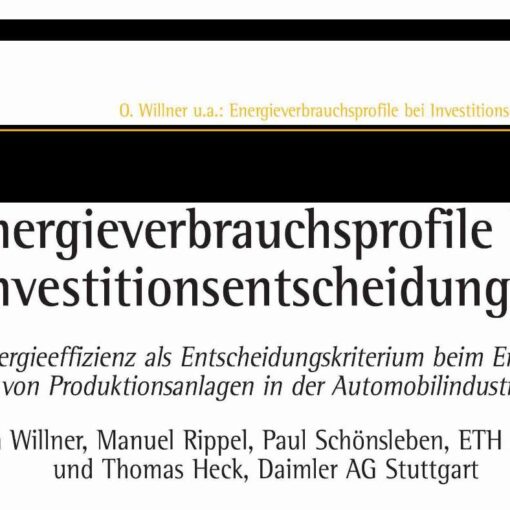 Energieverbrauchsprofile bei Investitionsentscheidungen