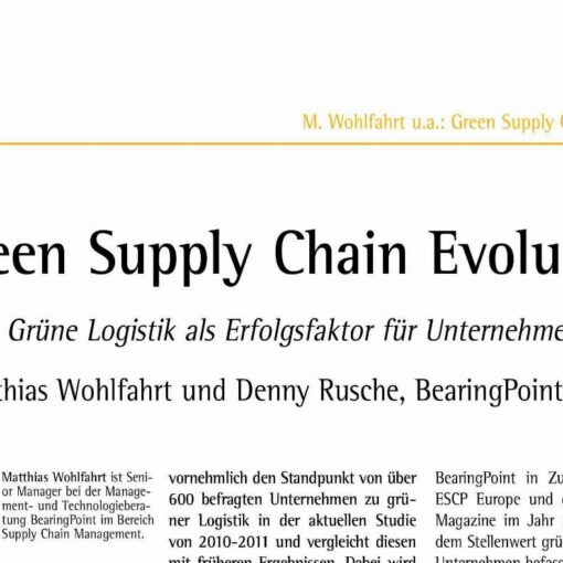 Green Supply Chain Evolution