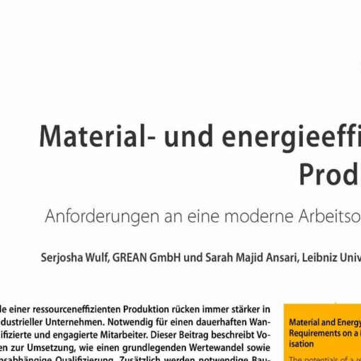 Material and Energy Efficient Production