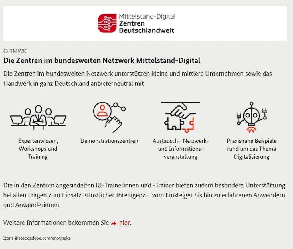 Screenshot des Mittelstand-Digital-Netzwerks
